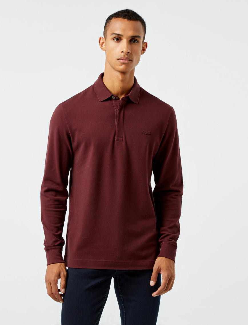 Lacoste Paris Erkek Regular Fit Uzun Kollu Bordo Polo Lacoste Paris Erkek Regular Fit Uzun Kollu Bordo Polo