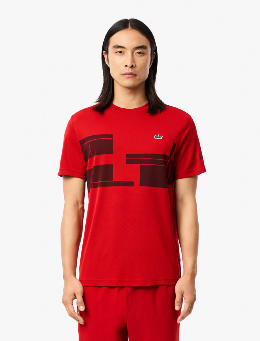 Lacoste Erkek Regular Fit Bisiklet Yaka Baskılı Kırmızı T-Shirt Lacoste Erkek Regular Fit Bisiklet Yaka Baskılı Kırmızı T-Shirt