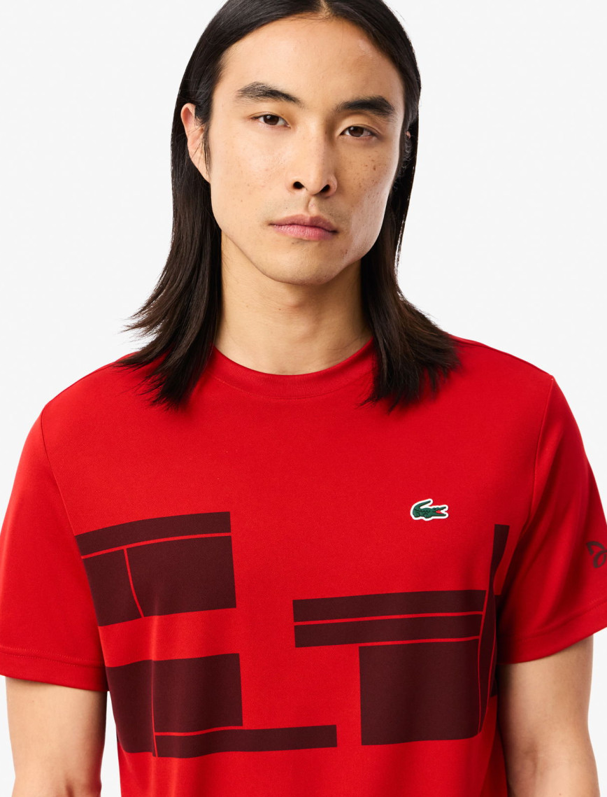 Lacoste Erkek Regular Fit Bisiklet Yaka Baskılı Kırmızı T-Shirt Lacoste Erkek Regular Fit Bisiklet Yaka Baskılı Kırmızı T-Shirt