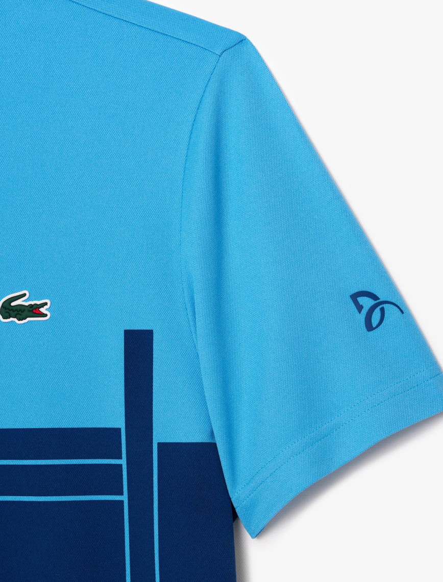 Lacoste Erkek Regular Fit Bisiklet Yaka Baskılı Mavi T-Shirt