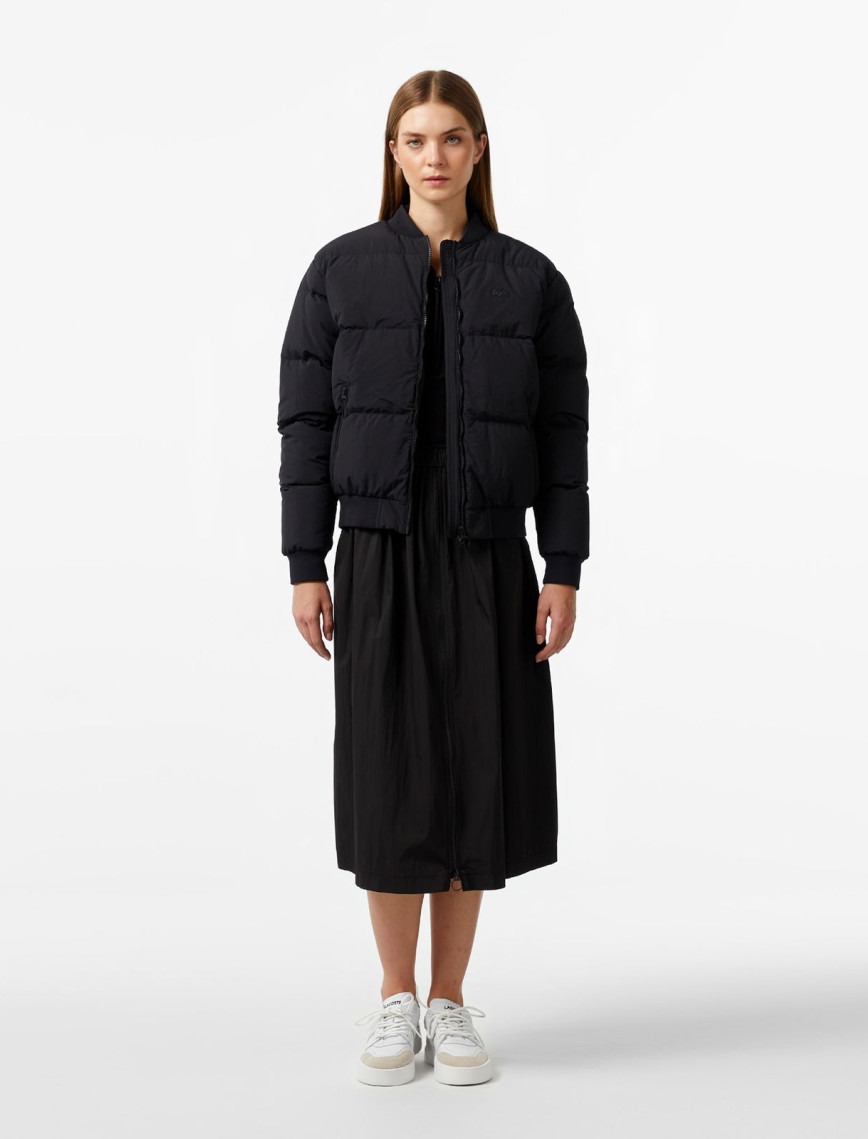 Lacoste Kadın Relaxed Fit Dik Yaka Siyah Mont Lacoste Kadın Relaxed Fit Dik Yaka Siyah Mont