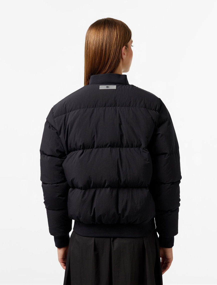 Lacoste Kadın Relaxed Fit Dik Yaka Siyah Mont Lacoste Kadın Relaxed Fit Dik Yaka Siyah Mont