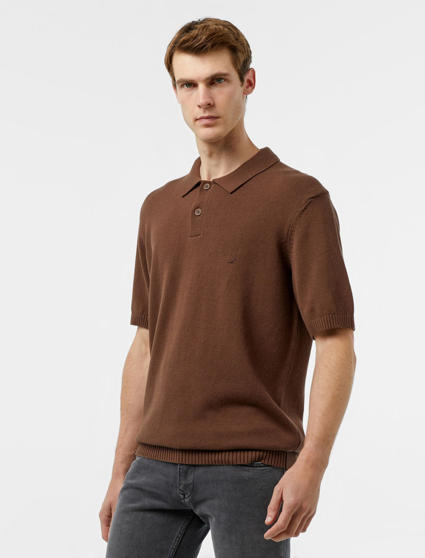 Nautica Erkek Kahverengi Classic Fit Kısa Kollu Triko Nautica Erkek Kahverengi Classic Fit Kısa Kollu Triko