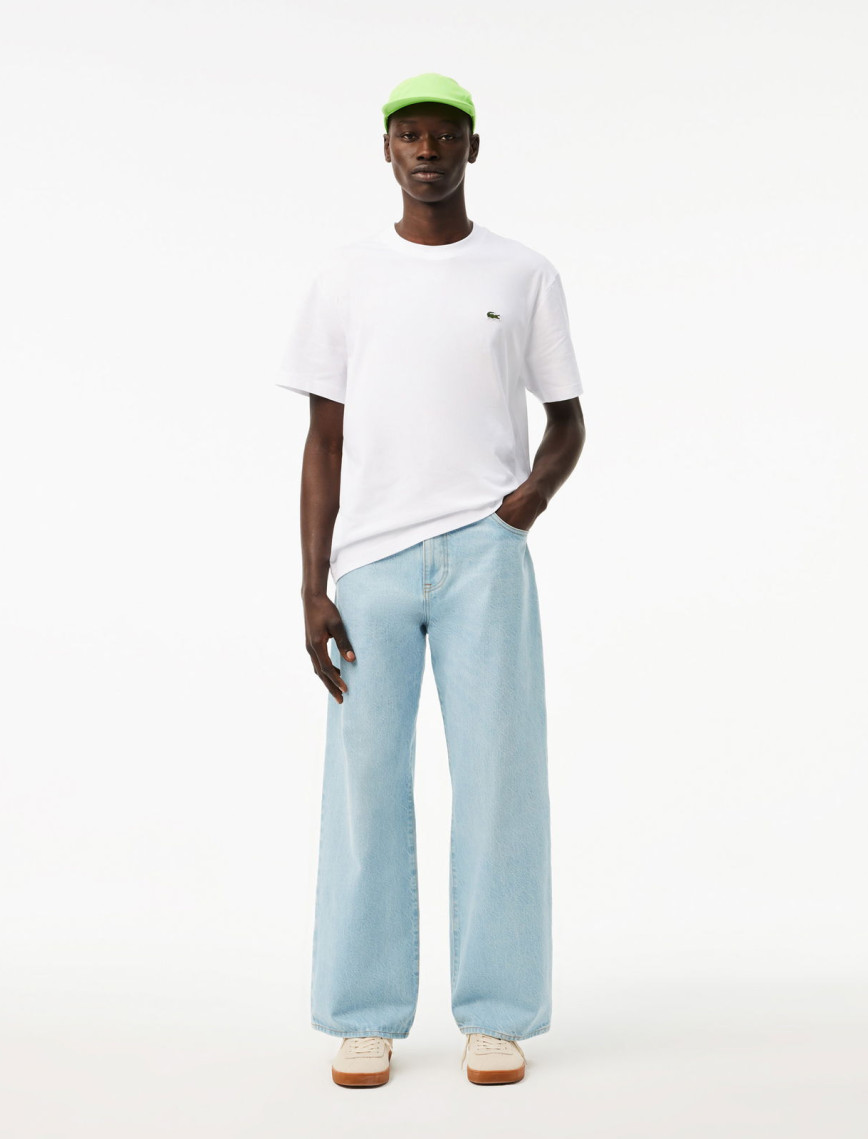 Lacoste Erkek Classic Fit Bisiklet Yaka Beyaz T-Shirt