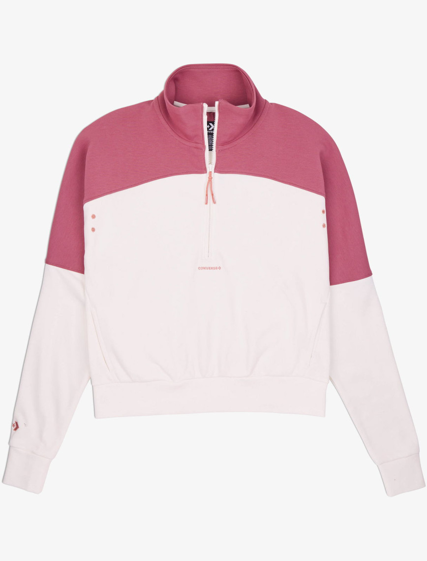 Converse Wordmark 1/2 Zip Kadın Krem Rengi Sweatshirt Converse Wordmark 1/2 Zip Kadın Krem Rengi Sweatshirt