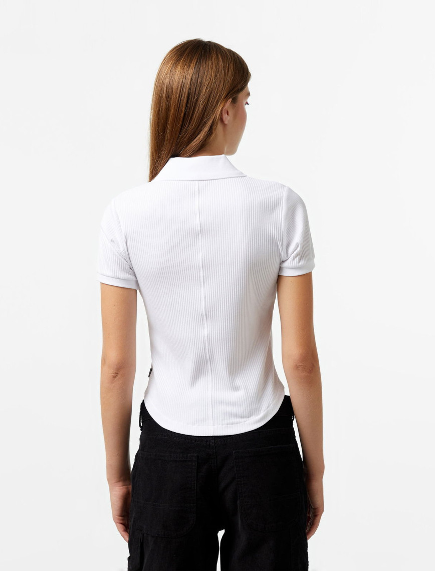 Converse Slim Fit Kadın Beyaz Polo Converse Slim Fit Kadın Beyaz Polo