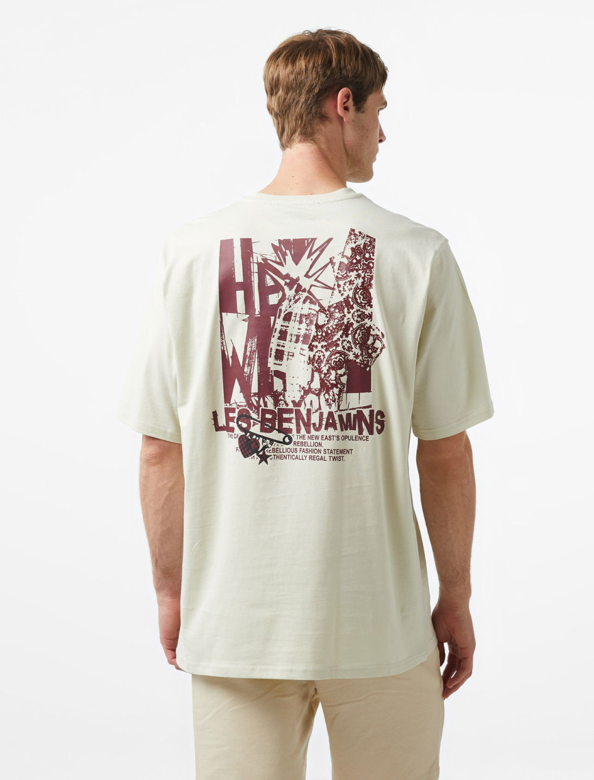 Les Benjamins Oversize 004 Erkek Bej T-Shirt Les Benjamins Oversize 004 Erkek Bej T-Shirt
