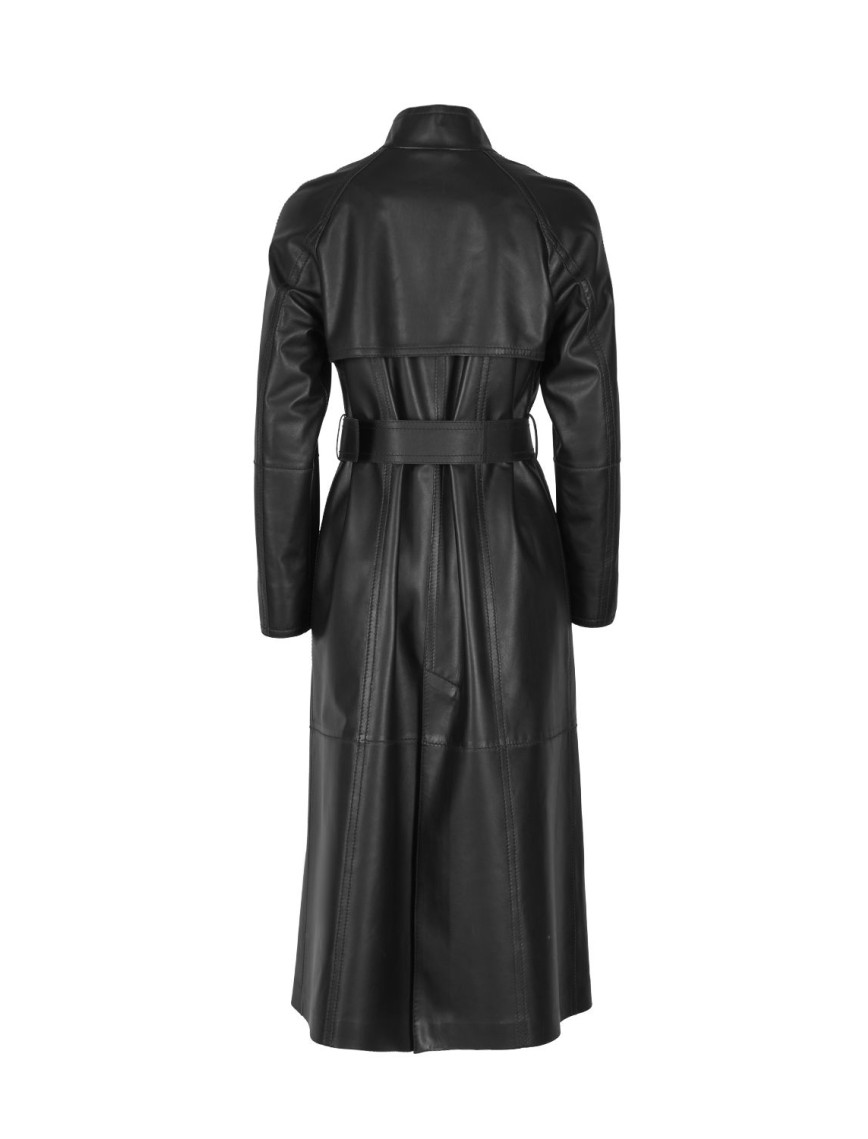 Richelle Siyah Kadın Deri Trençkot Richelle Siyah Kadın Deri Trençkot