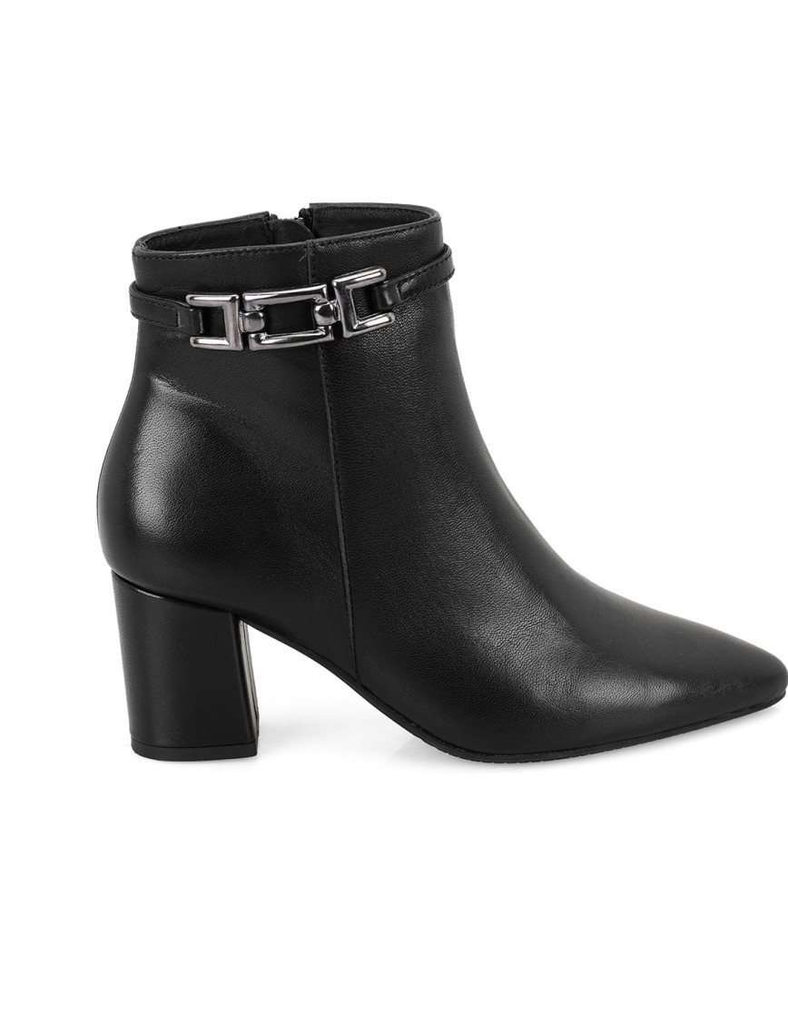 Siyah Kadın DesaComfort Toka Aksesuarlı Topuklu Deri Bot Siyah Kadın DesaComfort Toka Aksesuarlı Topuklu Deri Bot