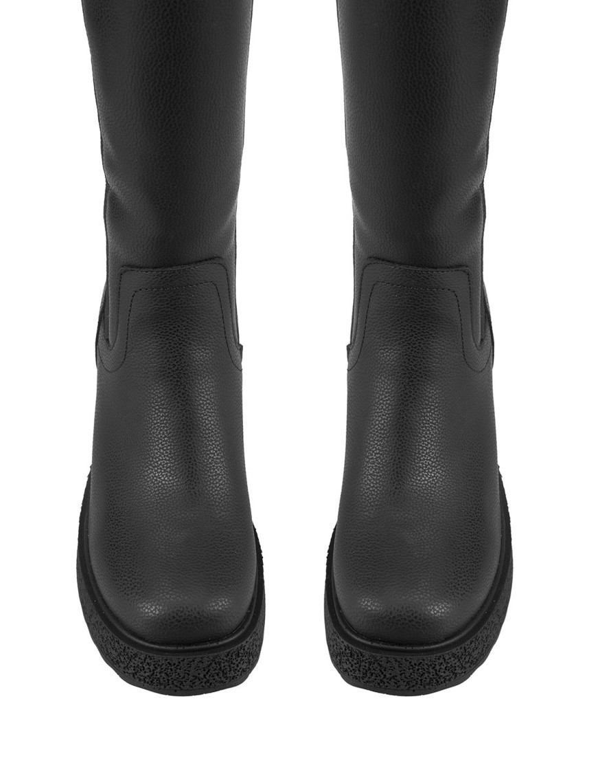 Kadın Siyah Topuklu Çizme Kadın Siyah Topuklu Çizme