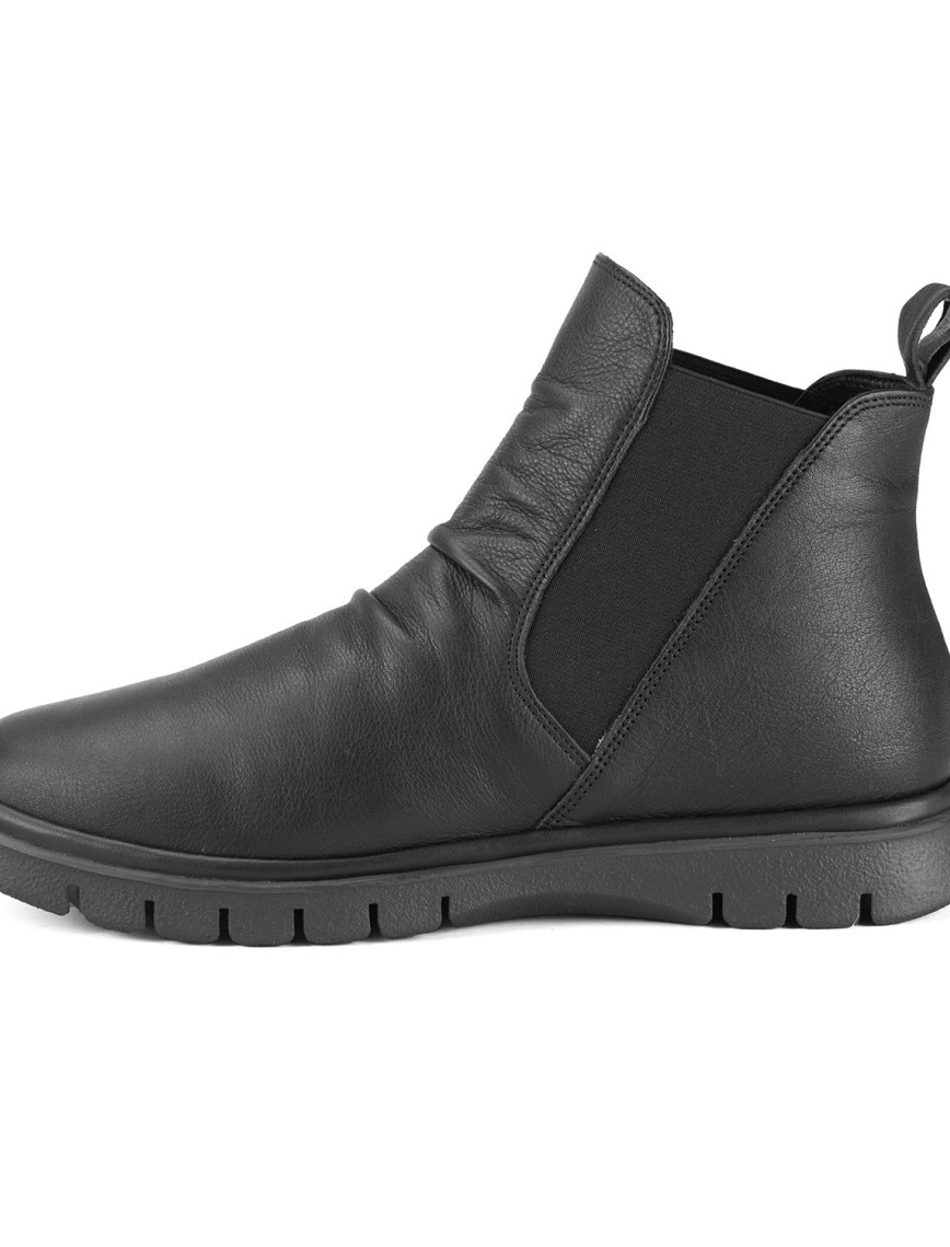 Kadın Siyah Lastikli Deri Bot Kadın Siyah Lastikli Deri Bot