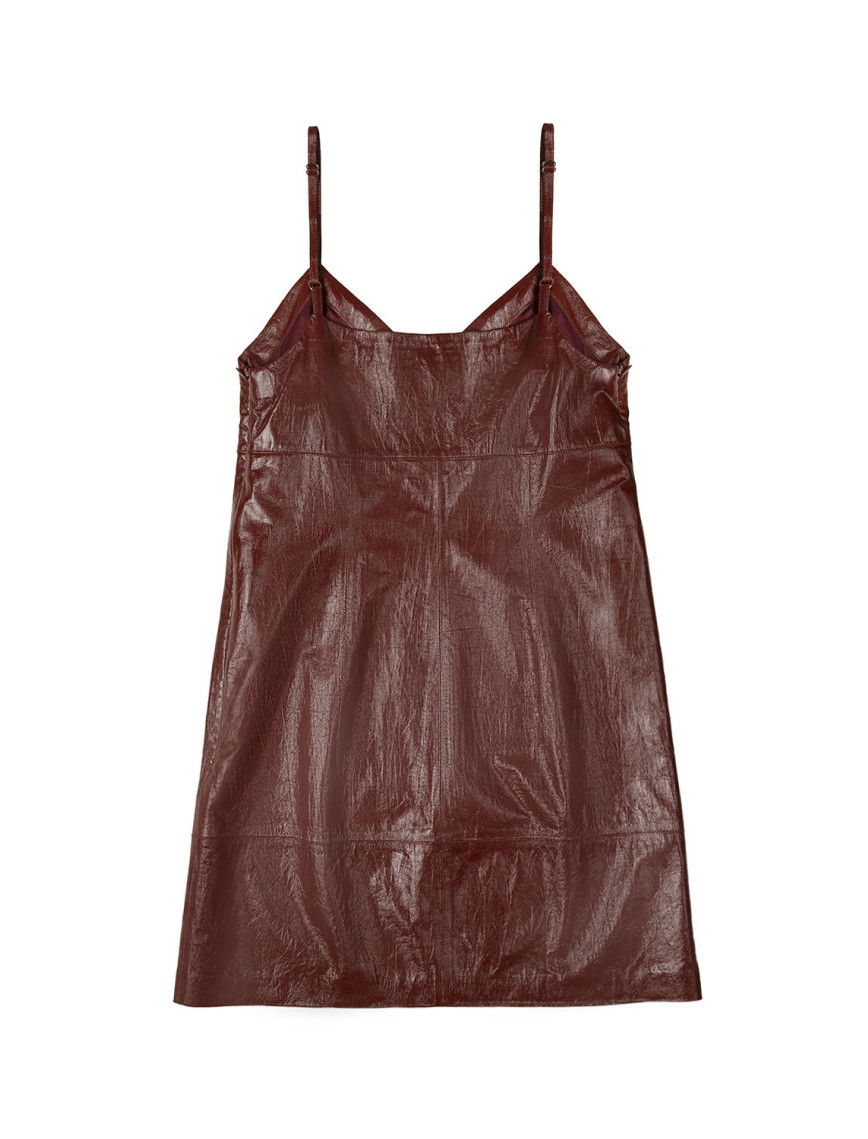 Amayeta Bordo Kadın Deri Elbise Amayeta Bordo Kadın Deri Elbise