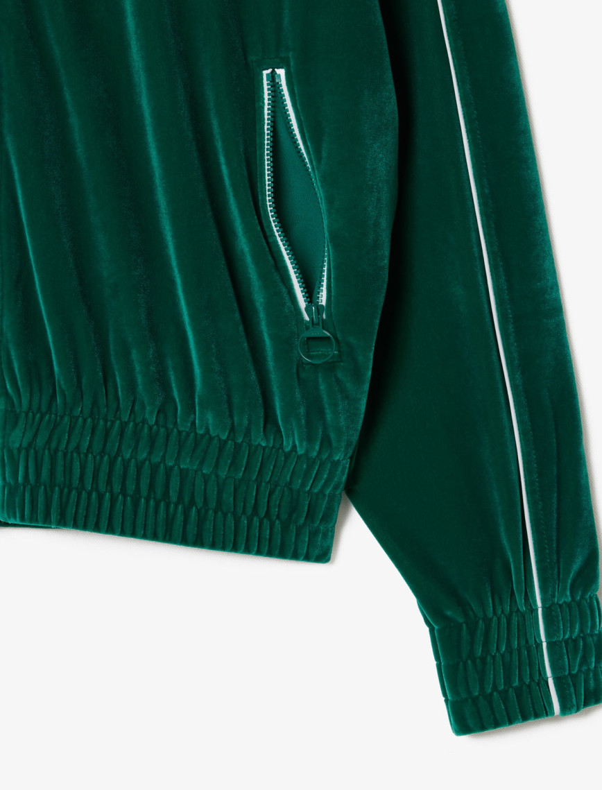 Lacoste Kadın Oversize Fit Bisiklet Yaka Koyu Yeşil Sweatshirt