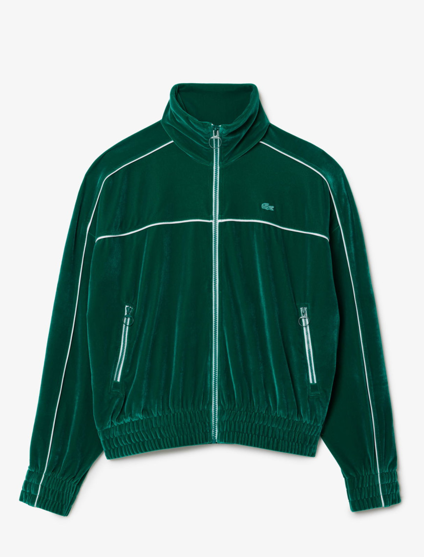 Lacoste Kadın Oversize Fit Bisiklet Yaka Koyu Yeşil Sweatshirt