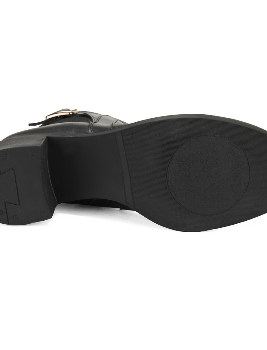 Kadın Siyah Topuklu Deri Bot Kadın Siyah Topuklu Deri Bot