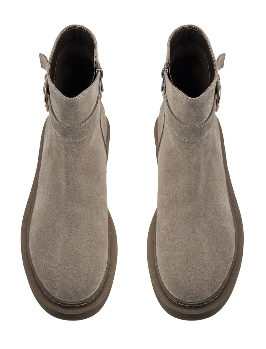 Kadın Vizon Kemer Aksesuarlı Süet Bot Kadın Vizon Kemer Aksesuarlı Süet Bot