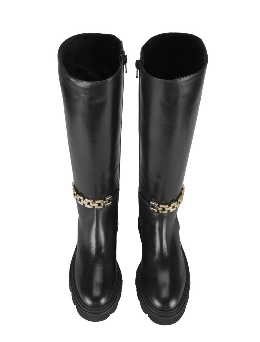 Luca Grossi Kadın Siyah Deri Zincir Detaylı Çizme Luca Grossi Kadın Siyah Deri Zincir Detaylı Çizme