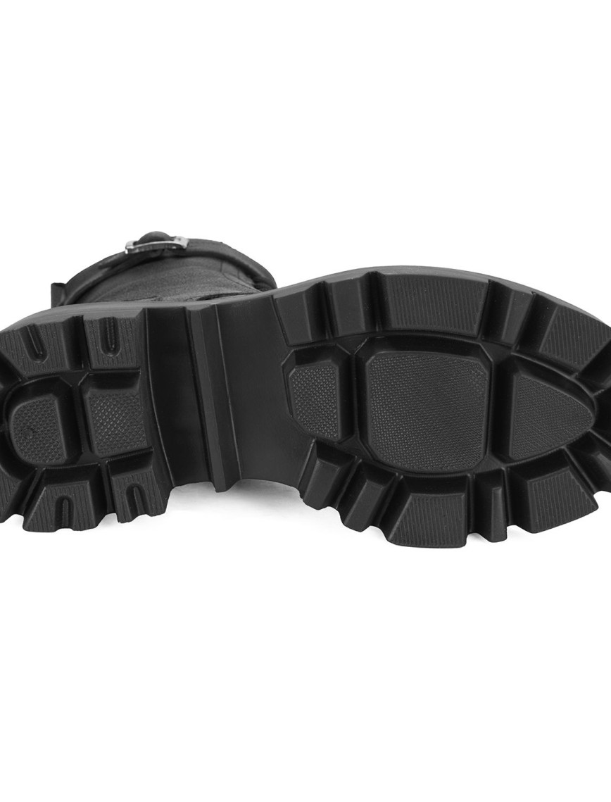 Kadın Siyah Bağcıklı Deri Postal Bot Kadın Siyah Bağcıklı Deri Postal Bot