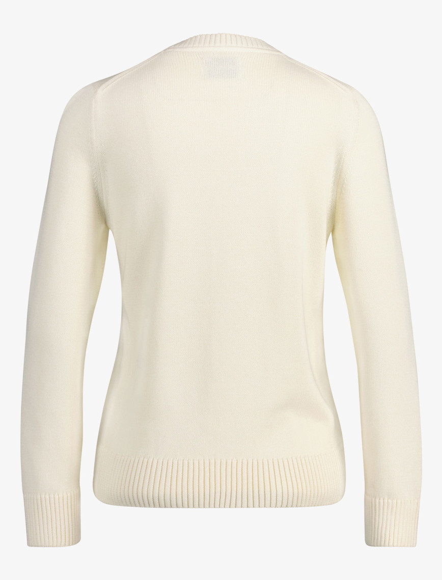 GANT Kadın Krem Regular Fit Bisiklet Yaka Kazak GANT Kadın Krem Regular Fit Bisiklet Yaka Kazak