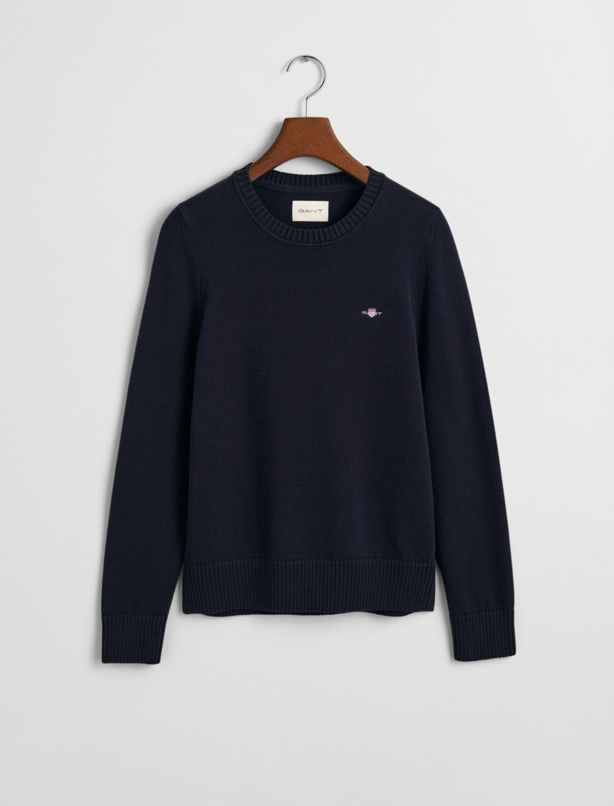 GANT Kadın Lacivert Regular Fit Bisiklet Yaka Kazak GANT Kadın Lacivert Regular Fit Bisiklet Yaka Kazak