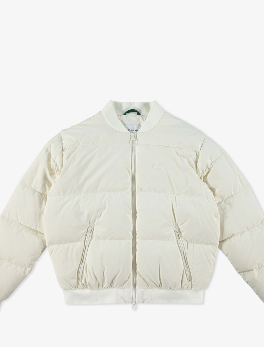 Lacoste Kadın Relaxed Fit Dik Yaka Krem Mont Lacoste Kadın Relaxed Fit Dik Yaka Krem Mont