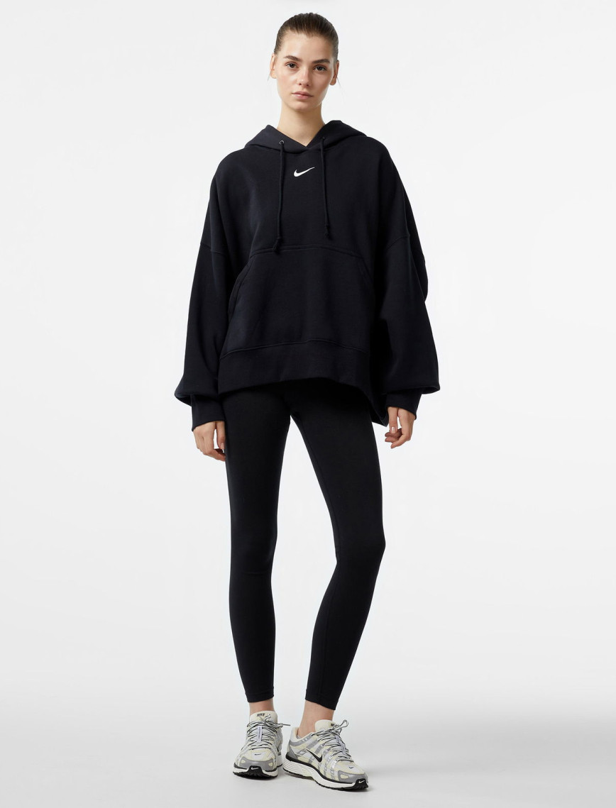 Nike Sportswear Phonnex Fleece Oversize  Hoodie Kadın Siyah Sweatshirt