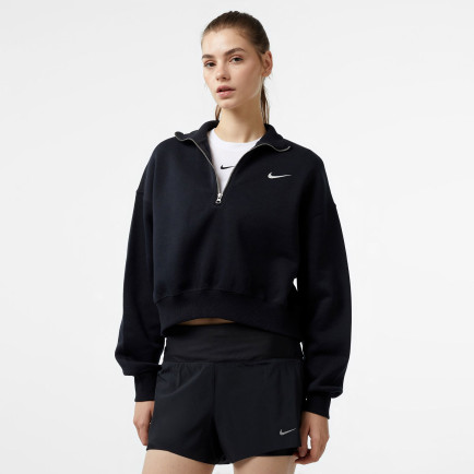 Nike Sportswear Phoenix Fleece Qz Crop Kadın Siyah Sweatshirt Nike Sportswear Phoenix Fleece Qz Crop Kadın Siyah Sweatshirt