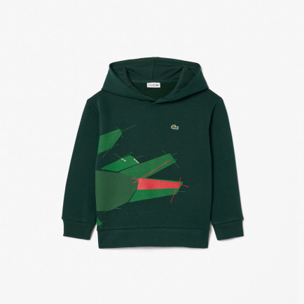 Lacoste Çocuk Kapüşonlu Baskılı Yeşil Sweatshirt Lacoste Çocuk Kapüşonlu Baskılı Yeşil Sweatshirt