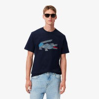 Lacoste Erkek Classic Fit Bisiklet Yaka Baskılı Lacivert T-Shirt Lacoste Erkek Classic Fit Bisiklet Yaka Baskılı Lacivert T-Shirt