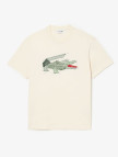 Lacoste Erkek Classic Fit Bisiklet Yaka Baskılı Krem T-Shirt Lacoste Erkek Classic Fit Bisiklet Yaka Baskılı Krem T-Shirt