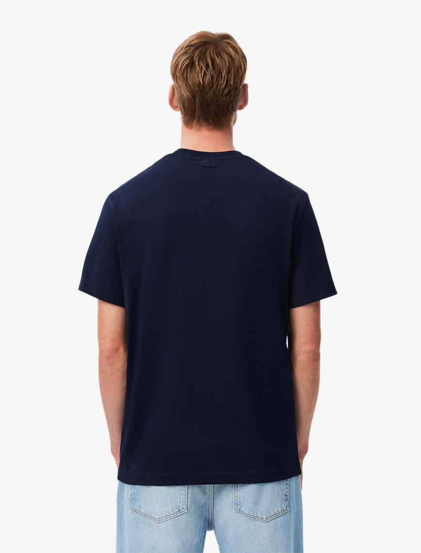 Lacoste Erkek Classic Fit Bisiklet Yaka Baskılı Lacivert T-Shirt Lacoste Erkek Classic Fit Bisiklet Yaka Baskılı Lacivert T-Shirt