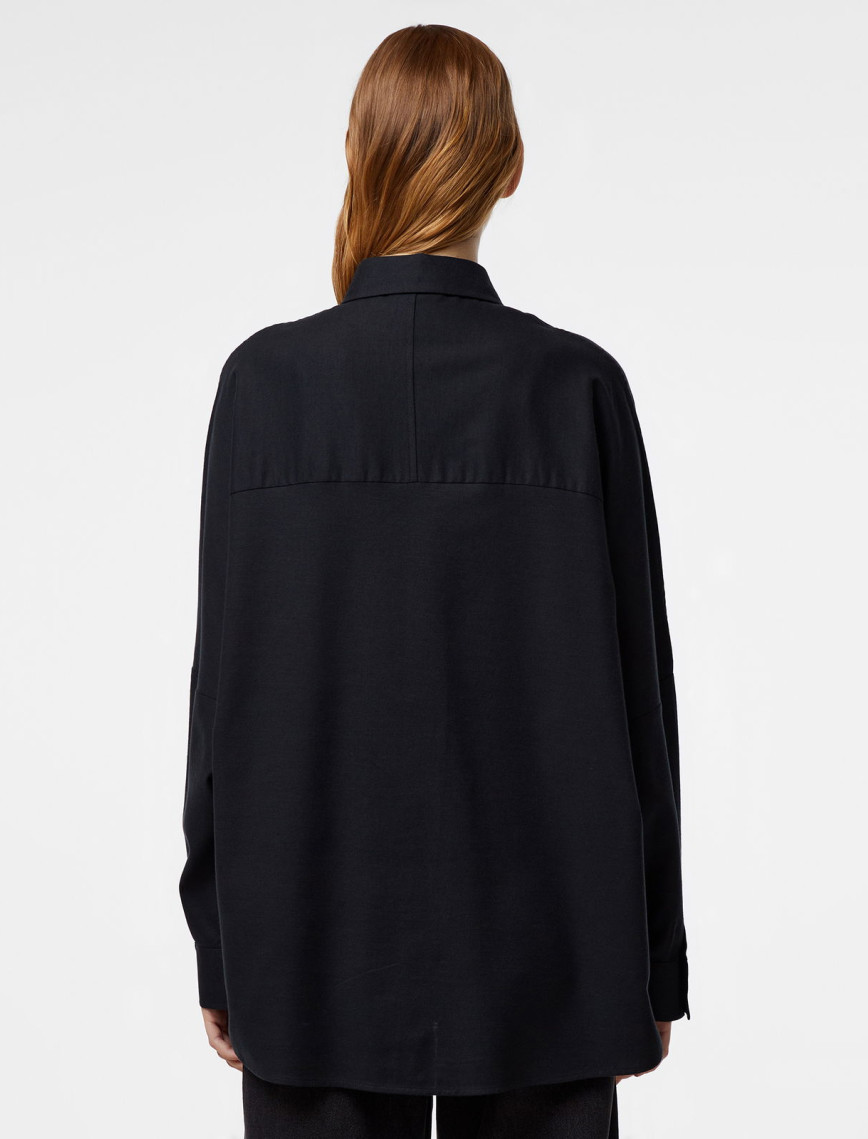 Lacoste Kadın Loose Fit Siyah Gömlek Lacoste Kadın Loose Fit Siyah Gömlek