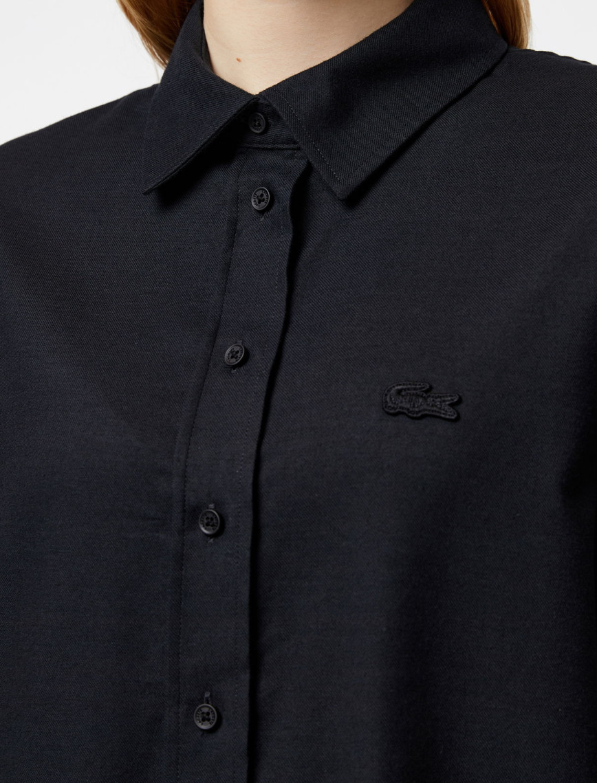 Lacoste Kadın Loose Fit Siyah Gömlek Lacoste Kadın Loose Fit Siyah Gömlek