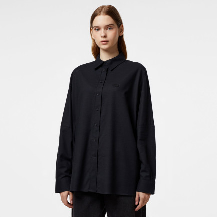Lacoste Kadın Loose Fit Siyah Gömlek Lacoste Kadın Loose Fit Siyah Gömlek