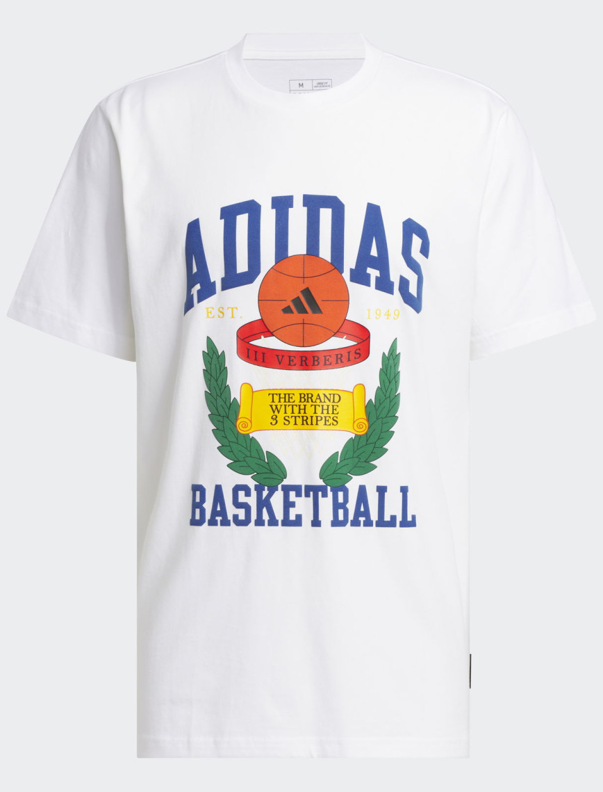 adidas Crest Basketball Graphic Erkek Beyaz T-Shirt adidas Crest Basketball Graphic Erkek Beyaz T-Shirt