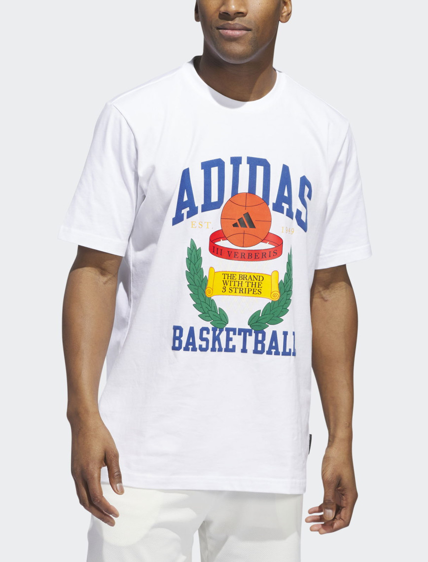 adidas Crest Basketball Graphic Erkek Beyaz T-Shirt adidas Crest Basketball Graphic Erkek Beyaz T-Shirt