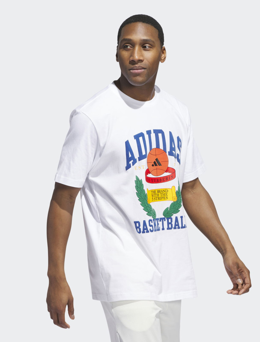 adidas Crest Basketball Graphic Erkek Beyaz T-Shirt adidas Crest Basketball Graphic Erkek Beyaz T-Shirt