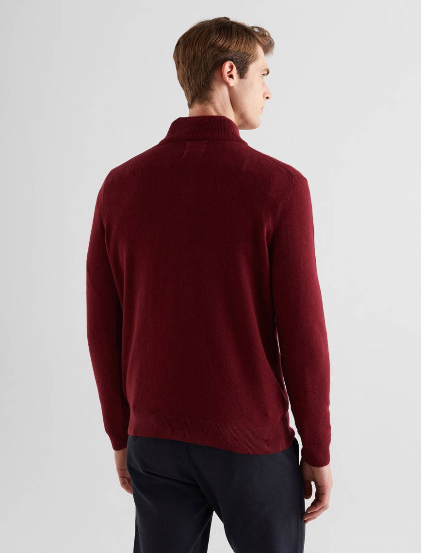 GANT Erkek Bordo Regular Fit Yarım Fermuarlı Yün Kazak GANT Erkek Bordo Regular Fit Yarım Fermuarlı Yün Kazak