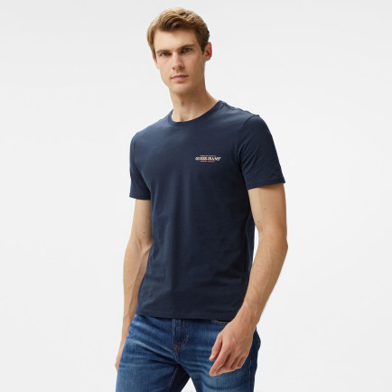 Guess Slim America Organic Cotton 160Gsm Erkek Lacivert T-Shirt Guess Slim America Organic Cotton 160Gsm Erkek Lacivert T-Shirt
