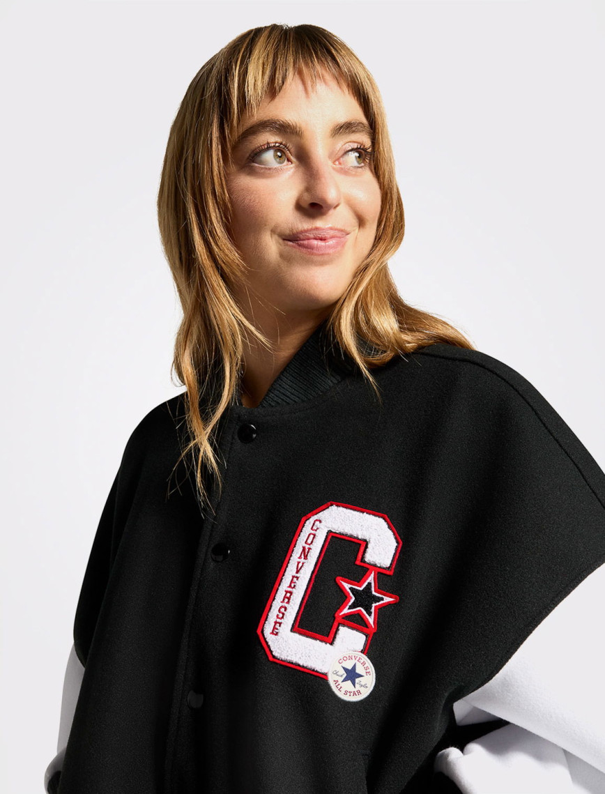 Converse Kadın Dik Yaka Siyah Bomber Ceket Converse Kadın Dik Yaka Siyah Bomber Ceket