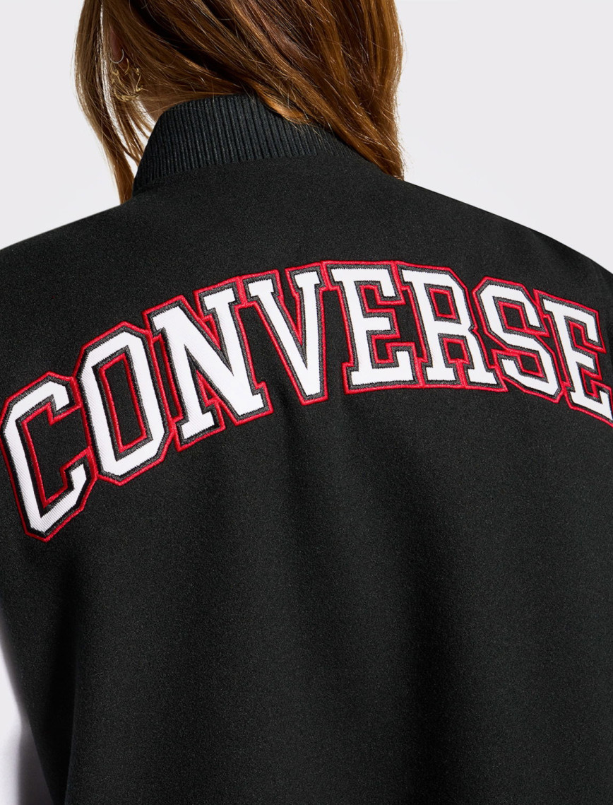 Converse Kadın Dik Yaka Siyah Bomber Ceket Converse Kadın Dik Yaka Siyah Bomber Ceket