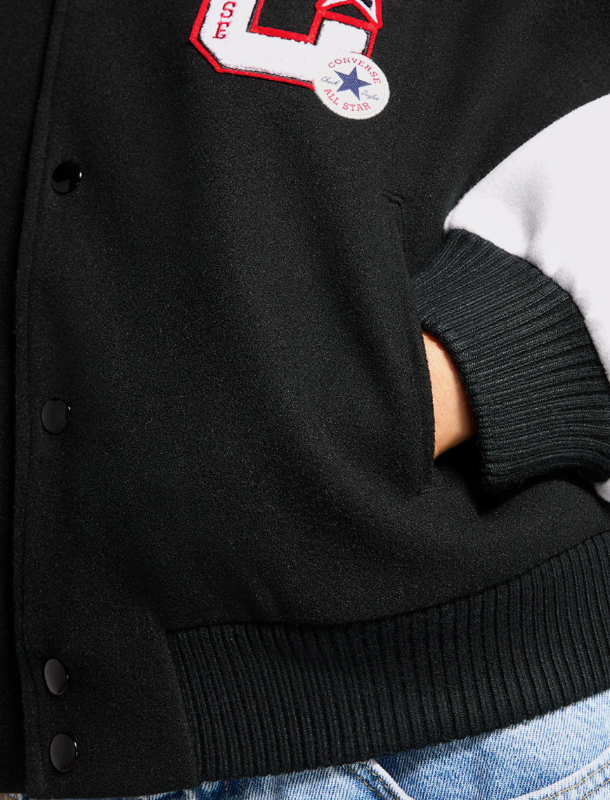 Converse Kadın Dik Yaka Siyah Bomber Ceket Converse Kadın Dik Yaka Siyah Bomber Ceket