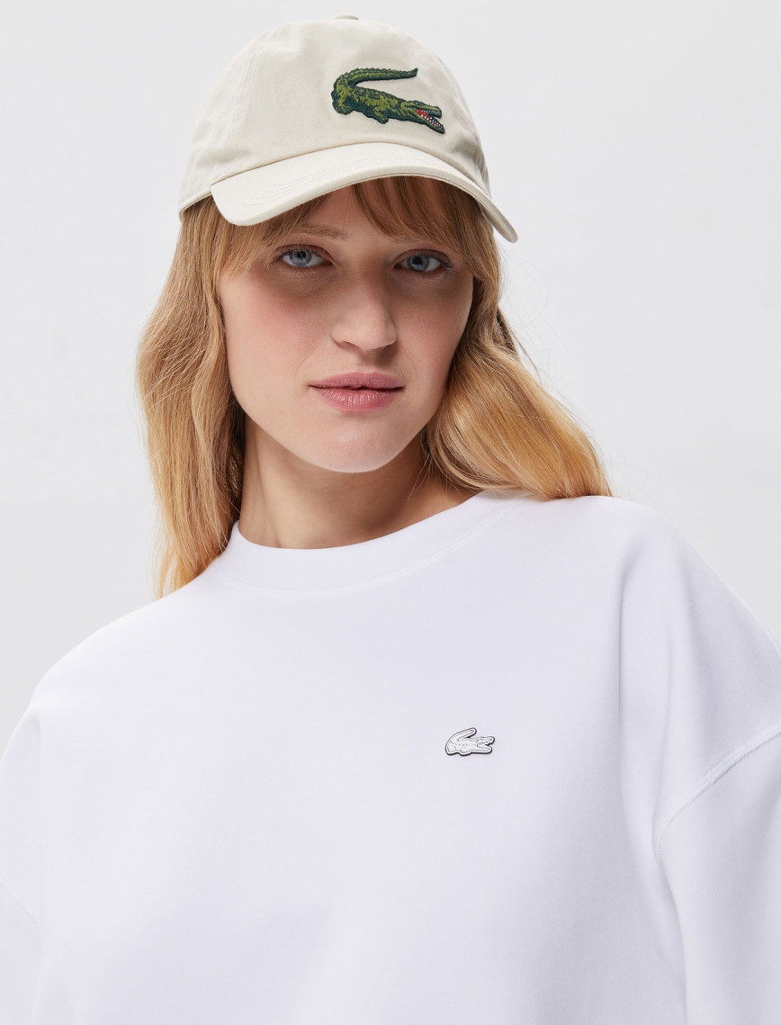 Lacoste Kadın Oversize Fit Bisiklet Yaka Beyaz Sweatshirt Lacoste Kadın Oversize Fit Bisiklet Yaka Beyaz Sweatshirt
