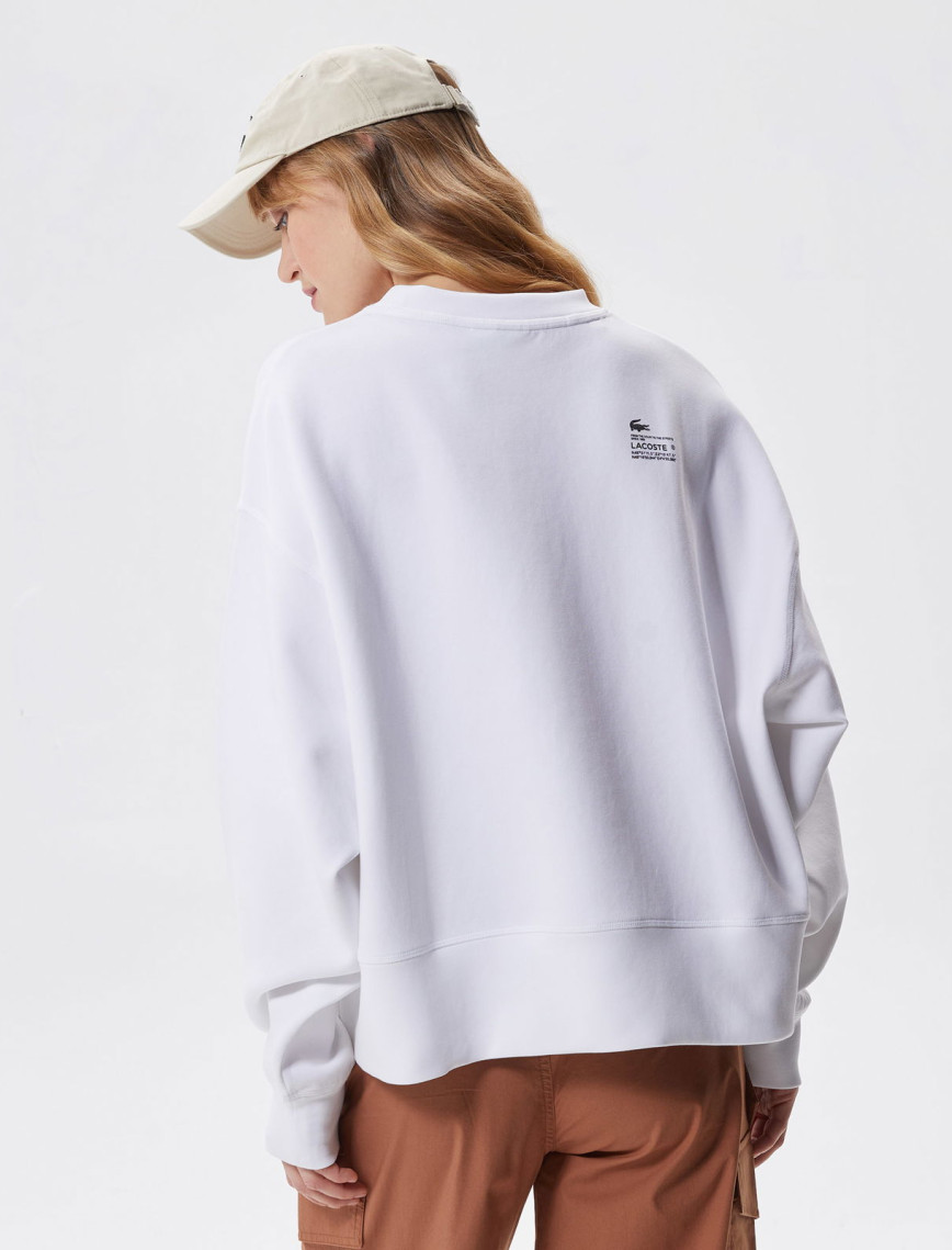 Lacoste Kadın Oversize Fit Bisiklet Yaka Beyaz Sweatshirt Lacoste Kadın Oversize Fit Bisiklet Yaka Beyaz Sweatshirt