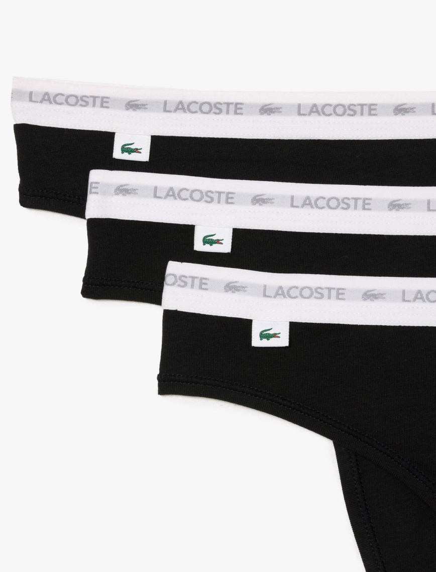 Lacoste Kadın Regular Fit 3'lü Siyah Külot Lacoste Kadın Regular Fit 3'lü Siyah Külot