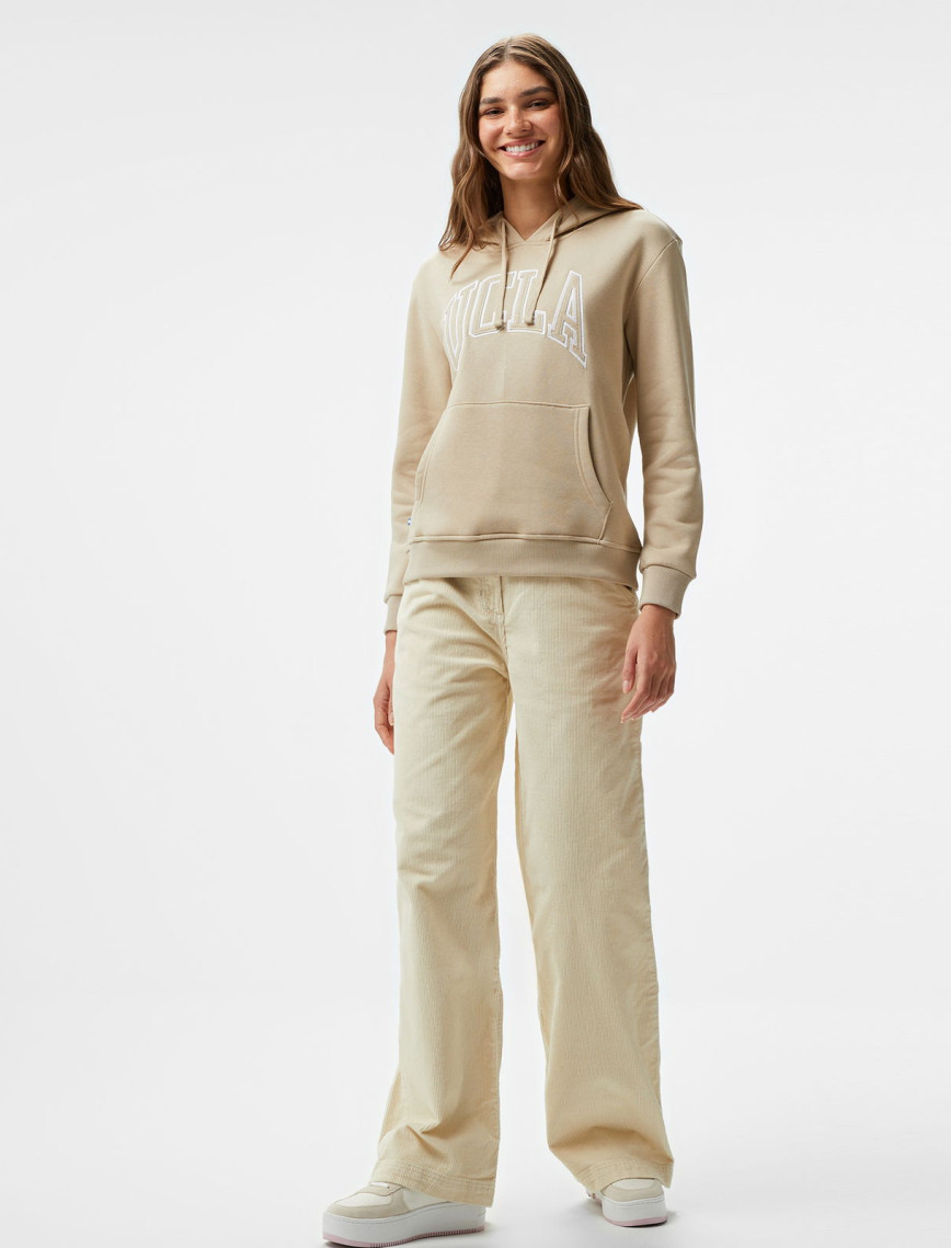 Ucla Riley Nakışlı Kadın Gri Hoodie Ucla Riley Nakışlı Kadın Gri Hoodie