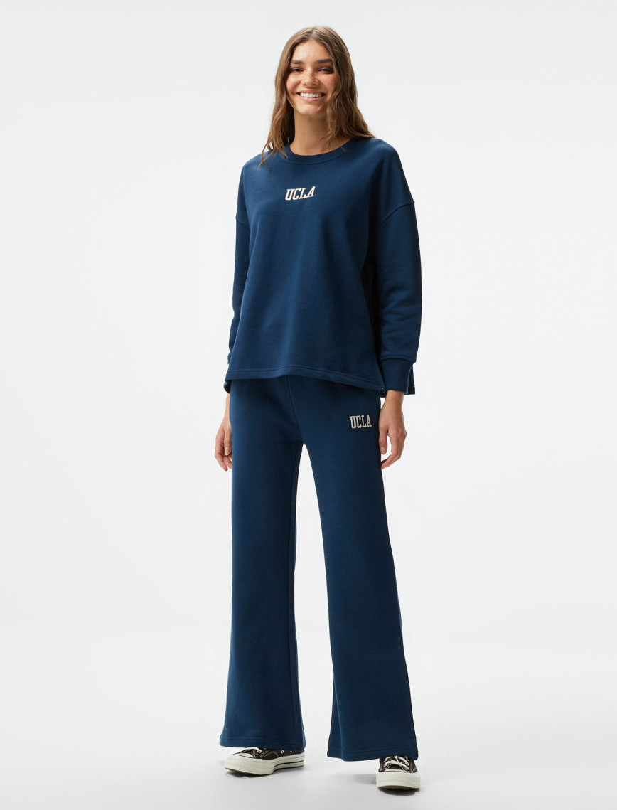 Ucla Olvera Nakışlı Kadın Lacivert Bisiklet Yaka Sweatshirt Ucla Olvera Nakışlı Kadın Lacivert Bisiklet Yaka Sweatshirt