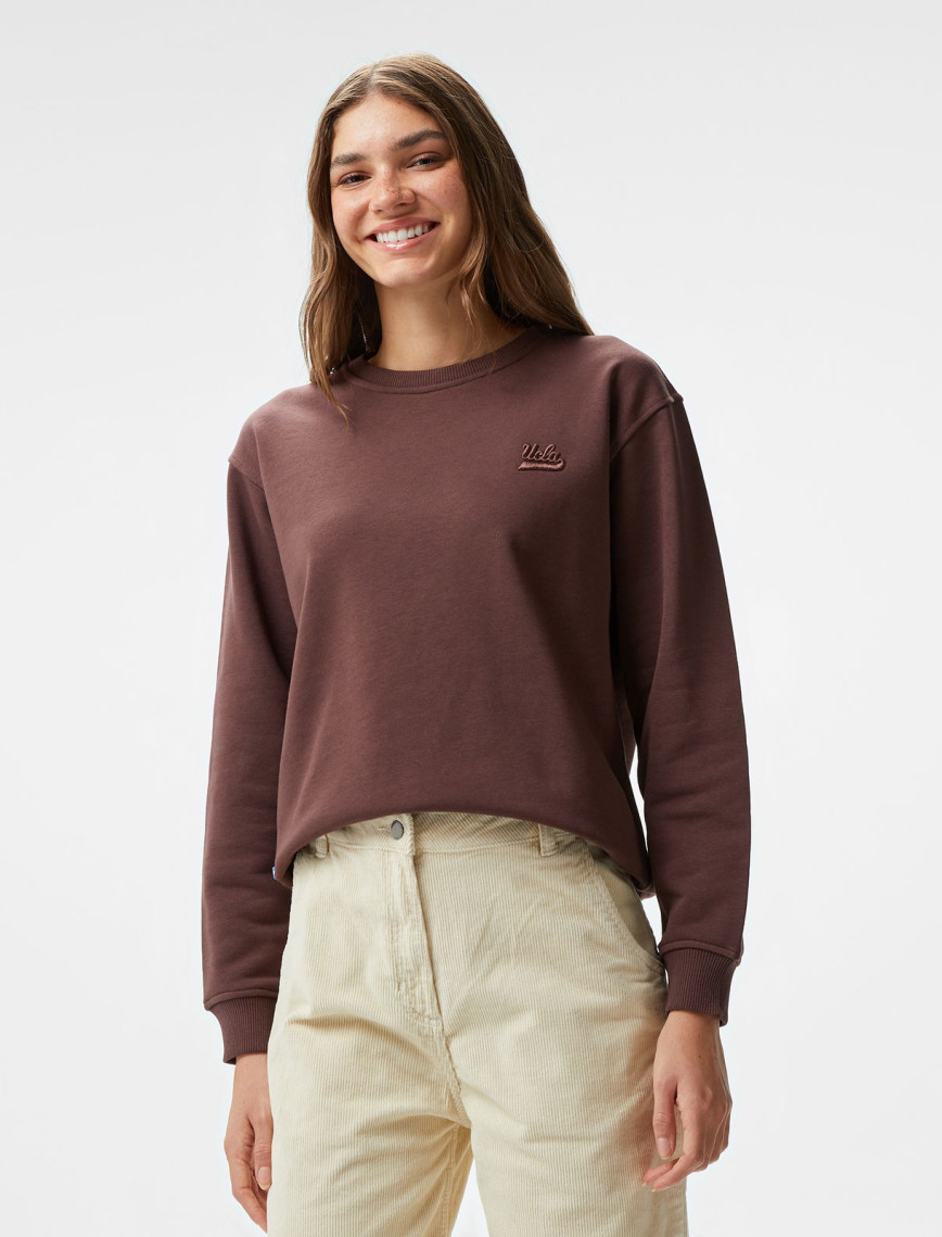 Ucla Sunniva Nakışlı Kadın Krem Bisiklet Yaka Sweatshirt Ucla Sunniva Nakışlı Kadın Krem Bisiklet Yaka Sweatshirt