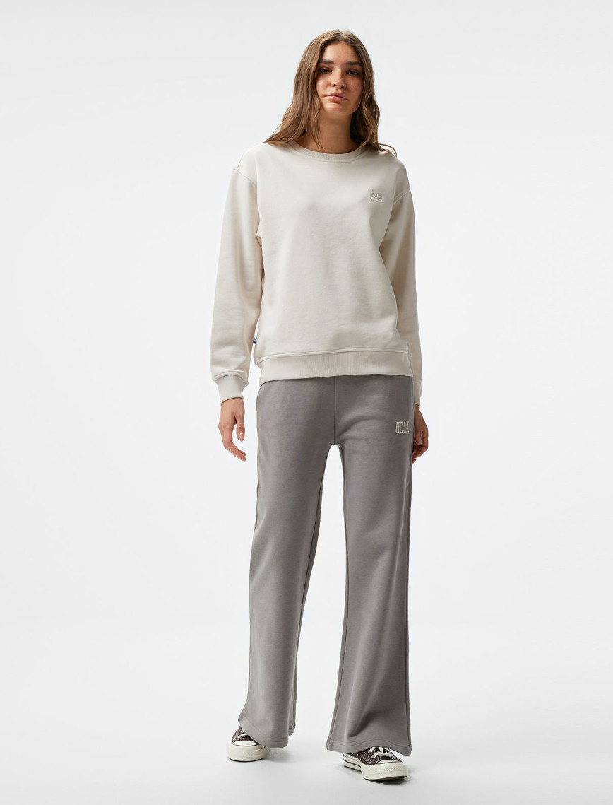 Ucla Sunniva Nakışlı Kadın Krem Bisiklet Yaka Sweatshirt Ucla Sunniva Nakışlı Kadın Krem Bisiklet Yaka Sweatshirt