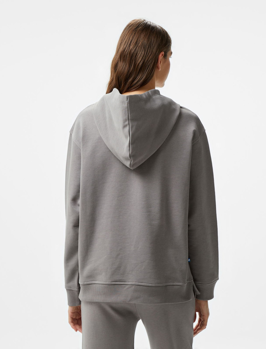 Ucla Jess Nakışlı Kadın Gri Kapüşonlu Sweatshirt Ucla Jess Nakışlı Kadın Gri Kapüşonlu Sweatshirt